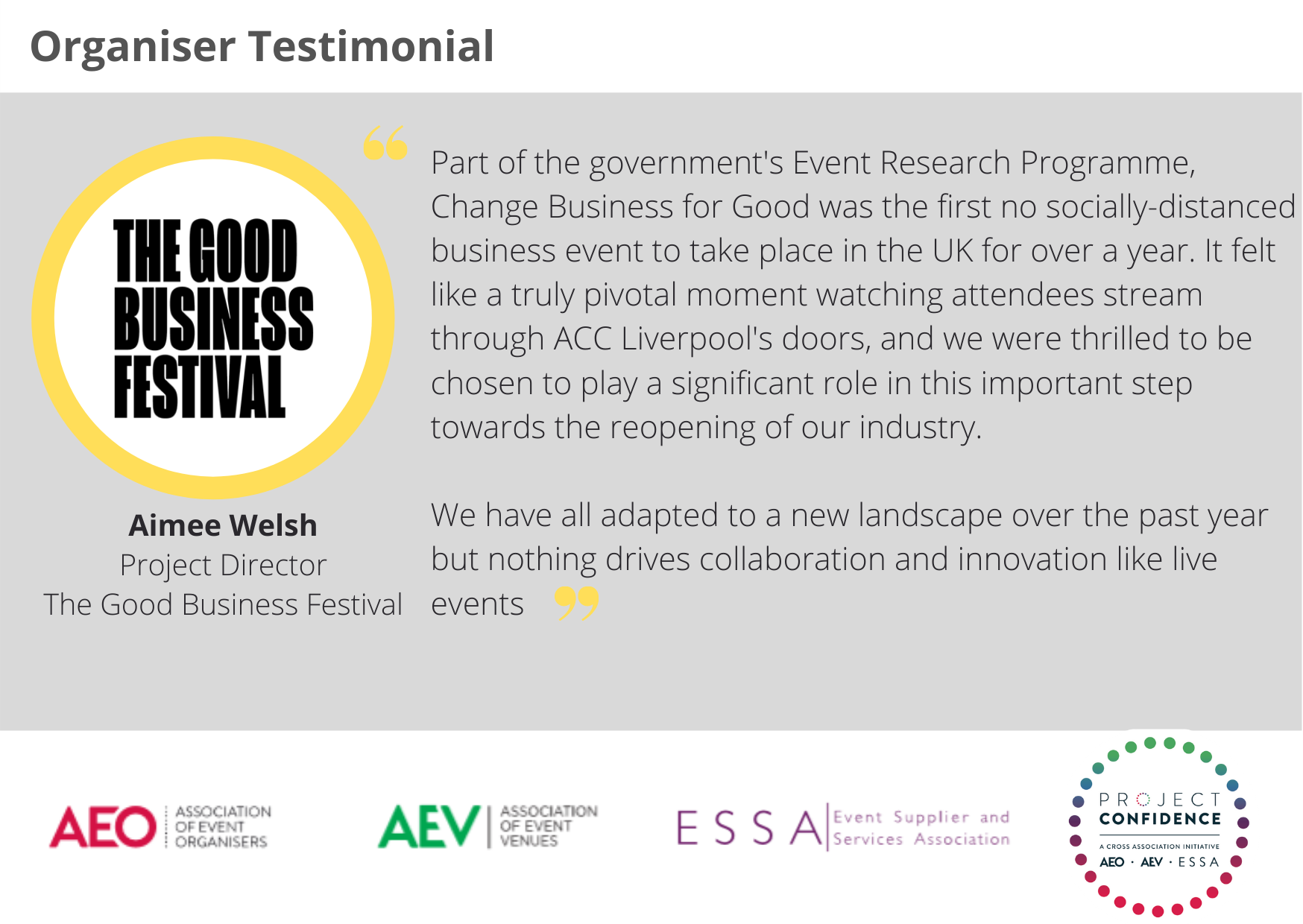 The Good Business Festival Organiser Testimonial